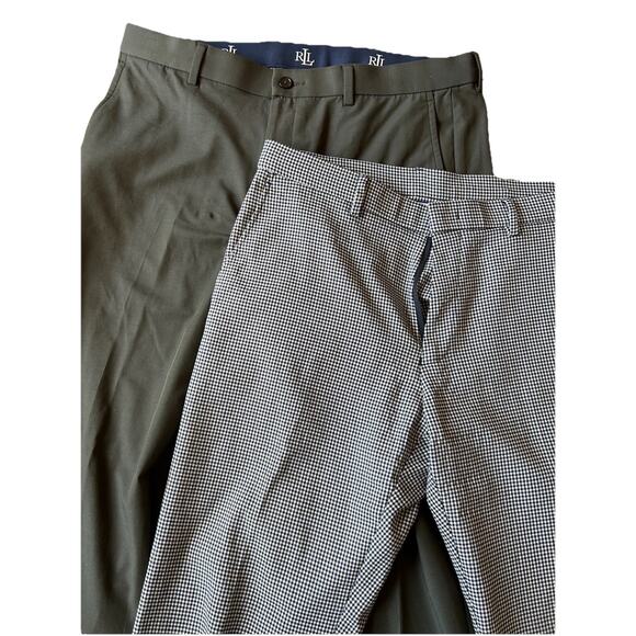 Tommy Hilfiger & POLO Men 34 X 30 Th Flex Stretch Pants Plaid/Black Golf Lot 2 - Picture 4 of 16